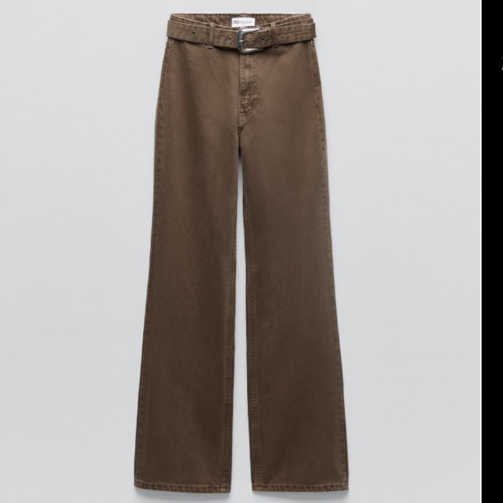 Zara Belted Wide Leg Jeans